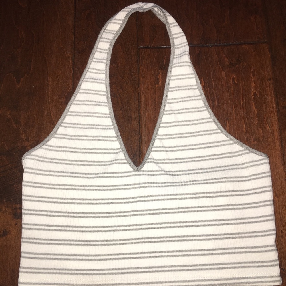 Striped halter top crop top